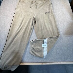 Enyce Vintage Velour Track Pants Mens XXL Tan Y2K Streetwear Baggy Joggers Sweat
